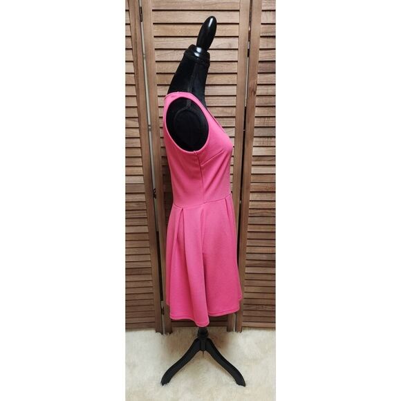 White Mark Solid Pink Sleeveless Knee Length Fit & Flare Womens Large Sundress - Picture 4 of 8